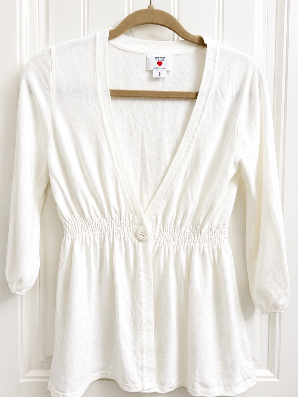 Two Hearts Maternity White Top with Red Heart Logo